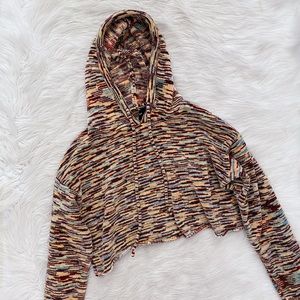 Urban Outfitters Out From Under Chenille Crop Hoodie Sweatshirt